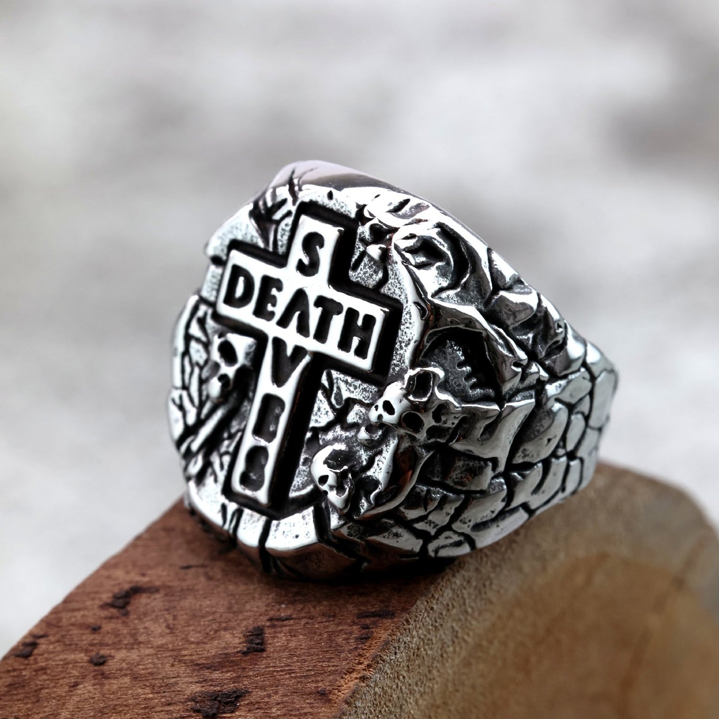 Mens Durable Stainless Steel Ring Retro Cross Punk Style Planderful Everyday Genie Collection For Men