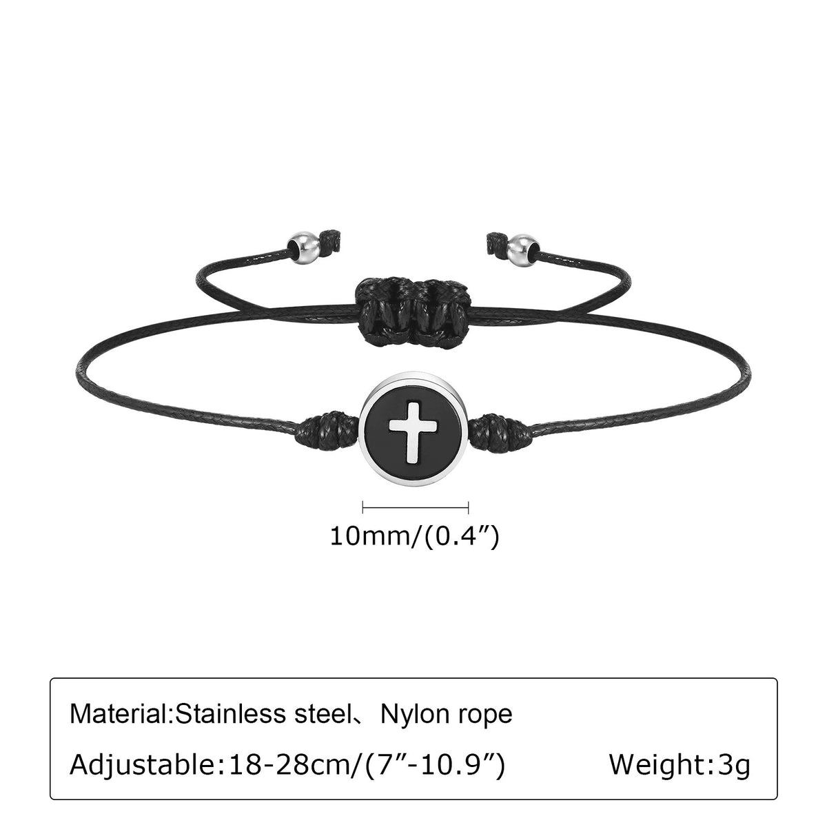 Cross Braided Adjustable Stainless Steel Bracelet