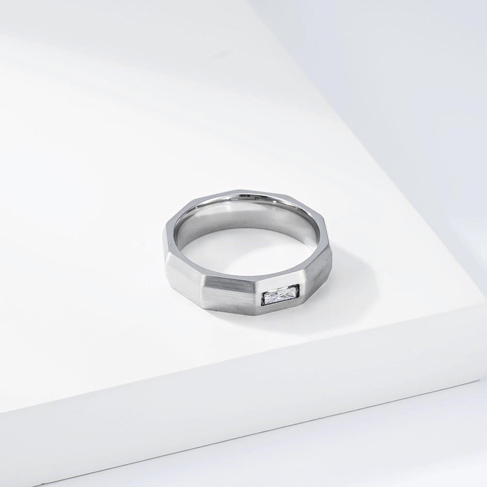 Planderful Titanium Steel Ring Unisex Geometric Wind Design For Men And Women Streetwear Models