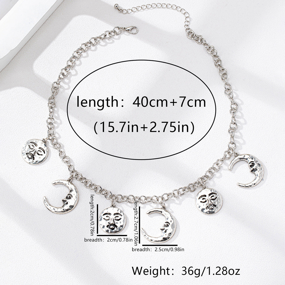 Planderful Vienna Verve Necklace – Vintage Crescent Moon Design