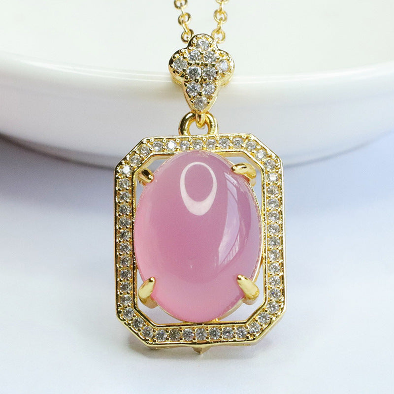 Chalcedony Zircon Sterling Silver Necklace