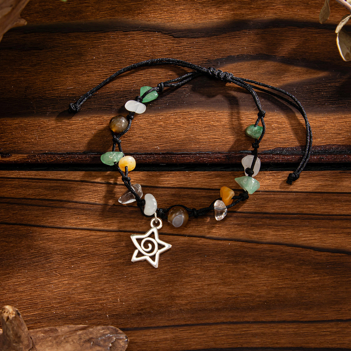 Planderful Vienna Verve Beaded Pendant Bracelet For Women Adjustable Pull Rope Statement Star Sun Charm
