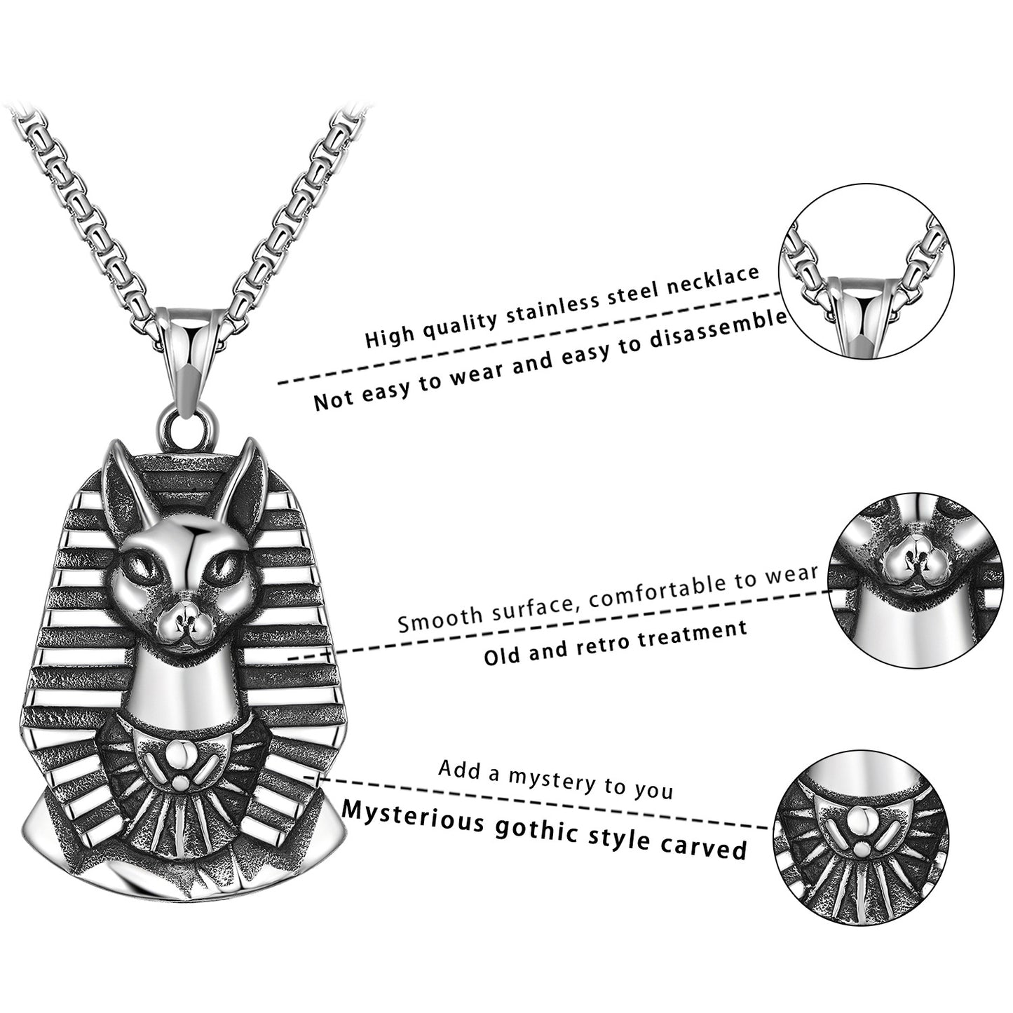 Stainless Steel Necklace – Elegant Cat Pendant
