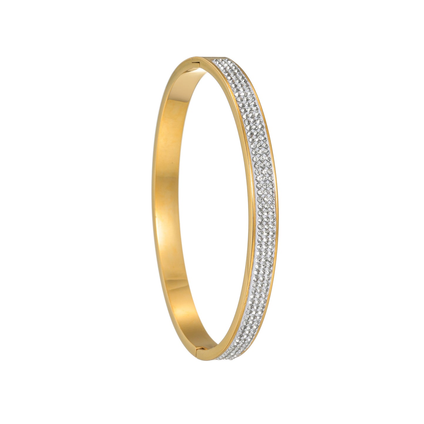 Planderful Titanium Steel Buckle Bracelet Zircon For Women