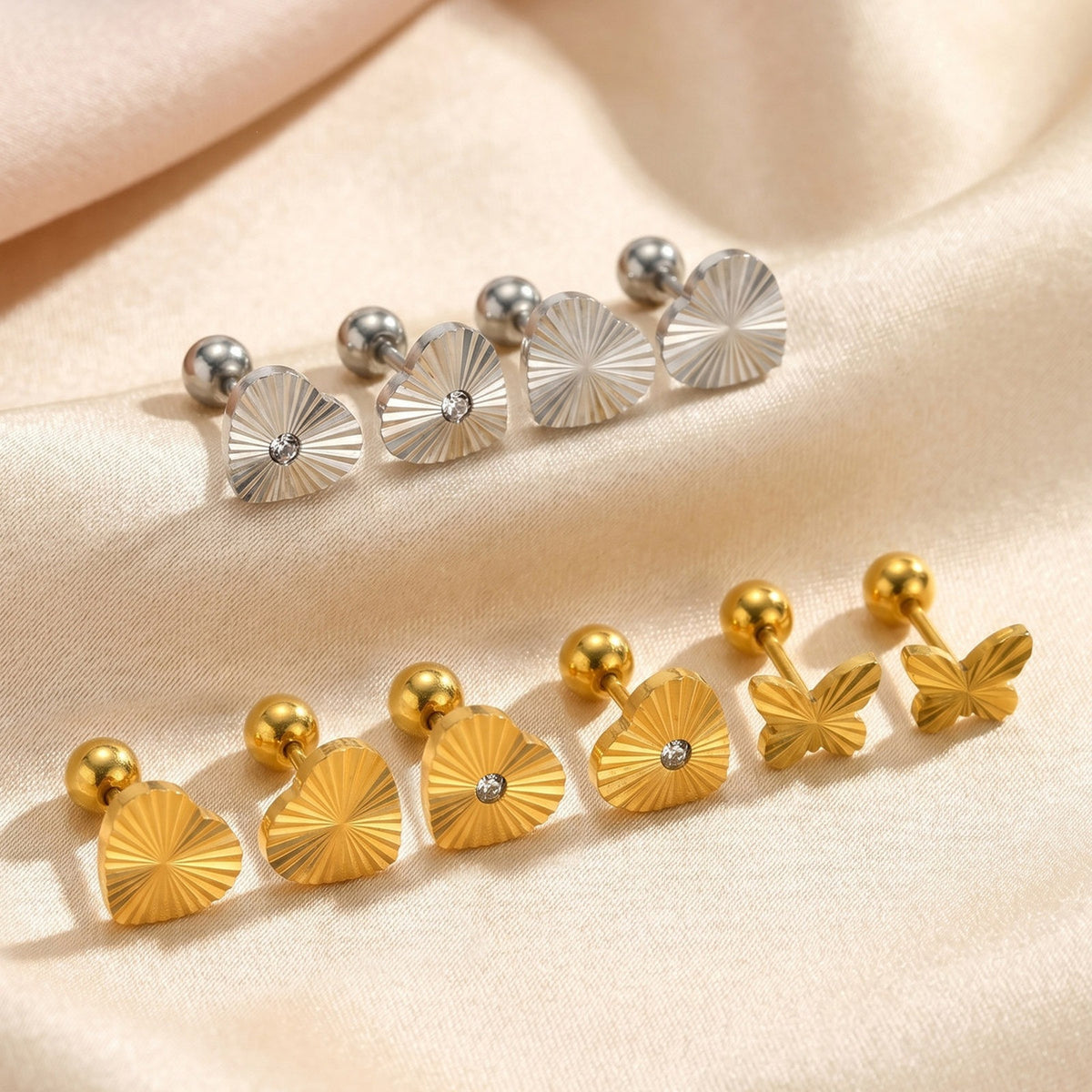 Stainless Steel Zircon Earrings