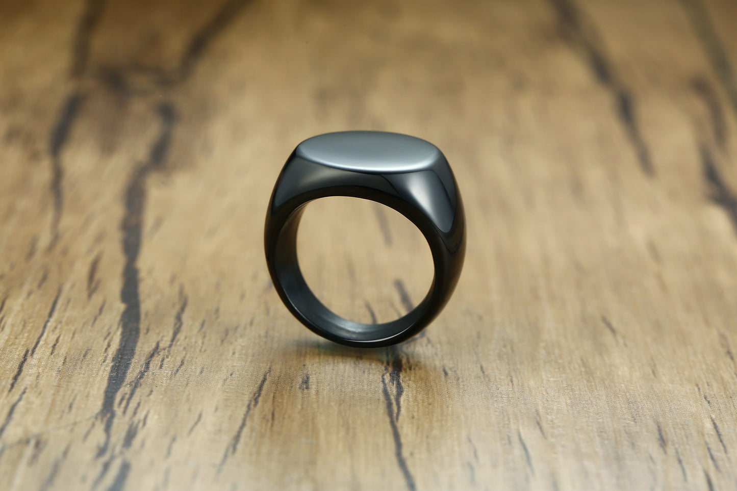 Men Rings Stainless Steel Round Ring Black Gold Wholesale