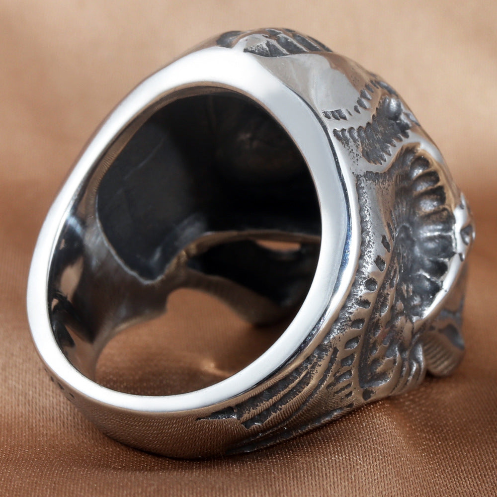 Titanium Steel Skull Ring for Men - Retro and Trendy Personalized Accessory