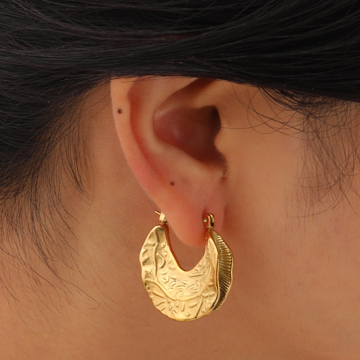 Contemporary Gold-Tone Statement Earrings