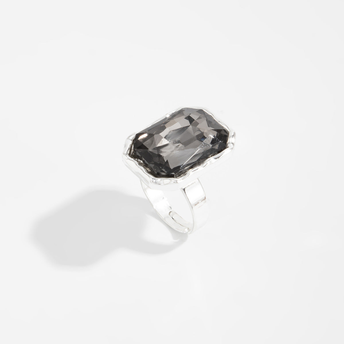 Black Acrylic Ring Planderful Vienna Verve For Minimalist Women Geometric Square Statement Jewelry