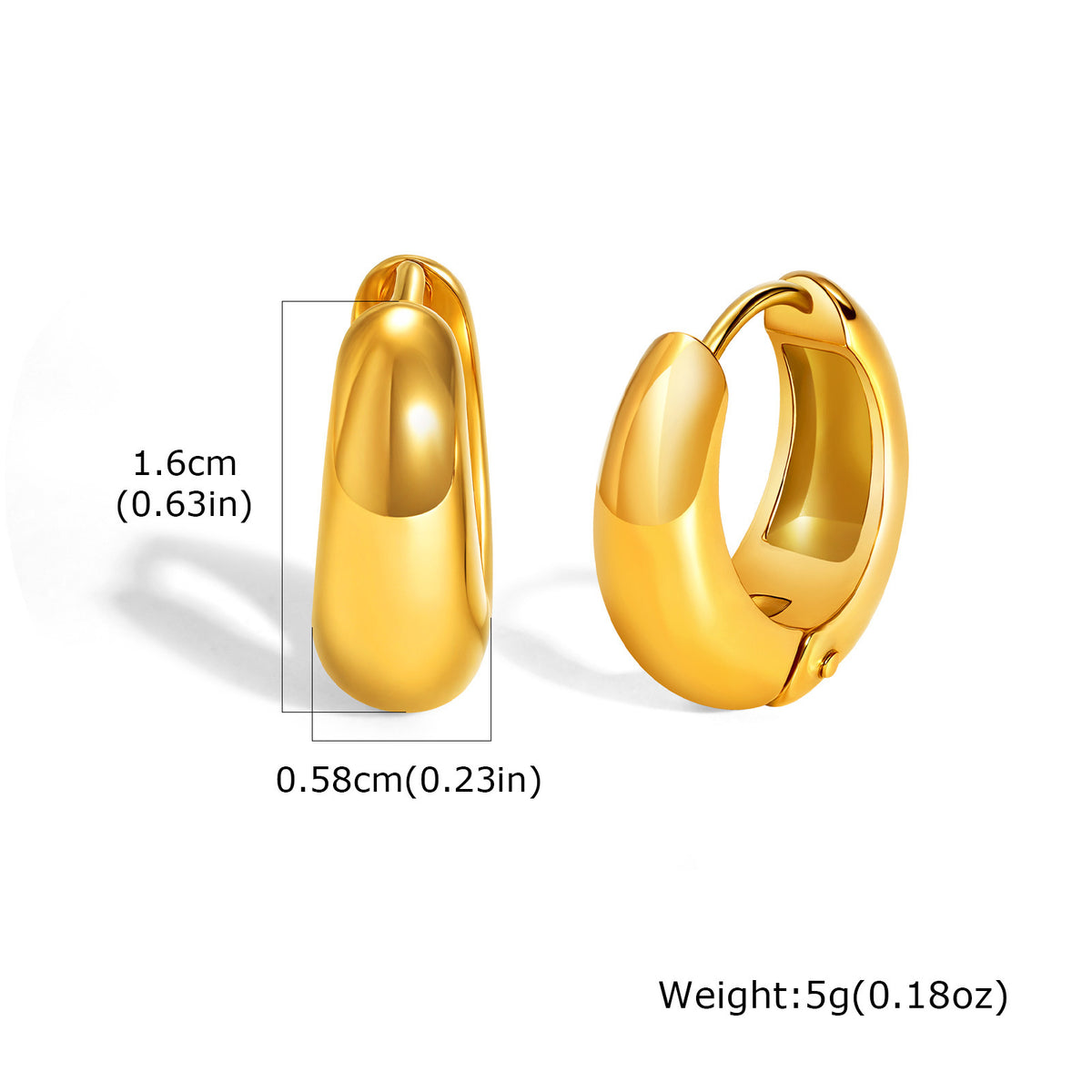 Gold-Tone Earrings — Three Sizes
