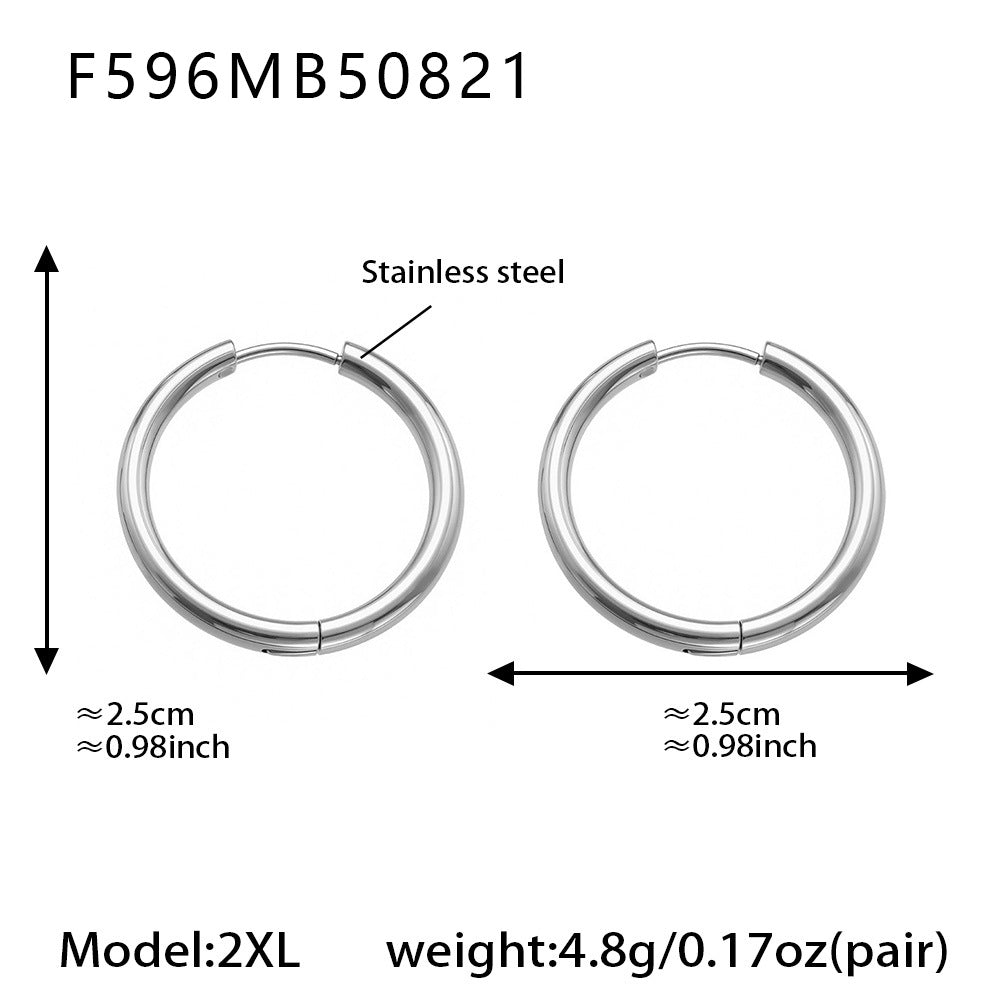 Planderful Minimalist Stainless Steel Circle Earrings Unisex