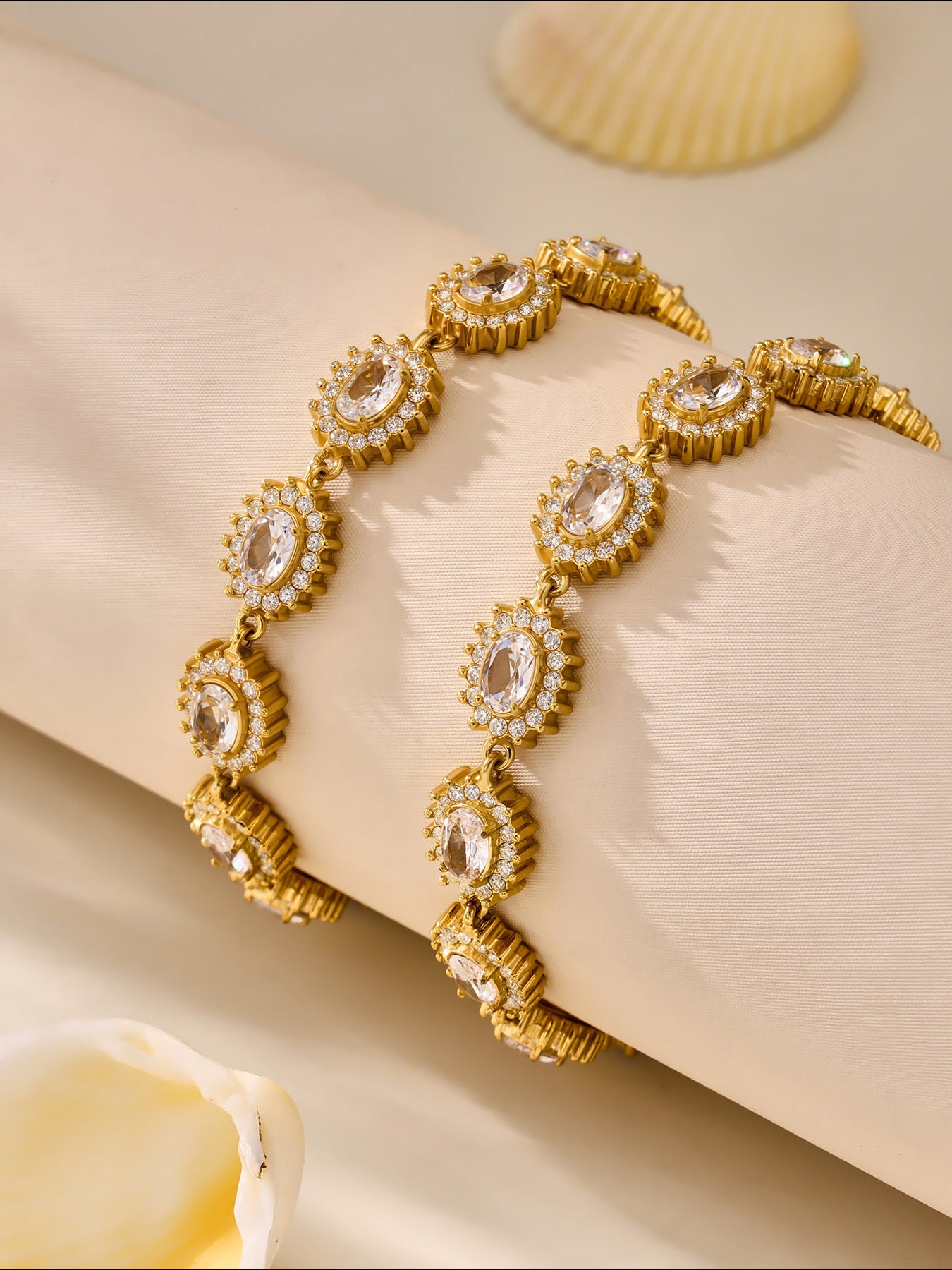 Planderful Everyday Zircon Four Leaf Stainless Bracelet Gift