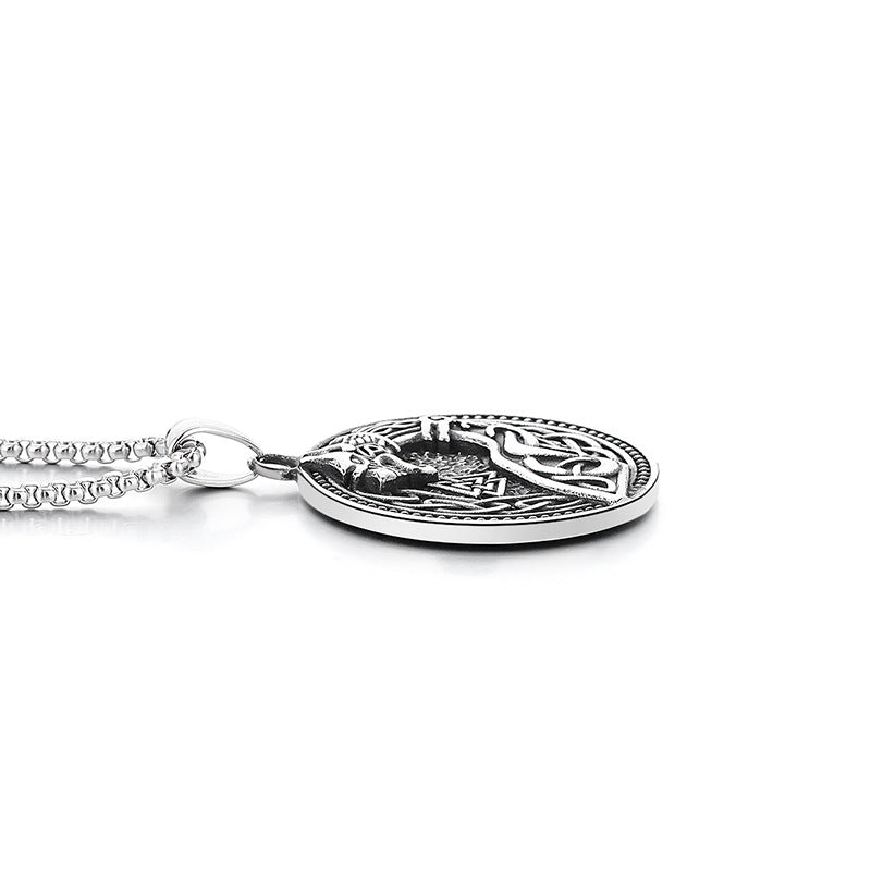 Steel Necklace – Statement Nordic Viking Wolf Head Mens Hip Hop Chain With Premium Finish By Planderful