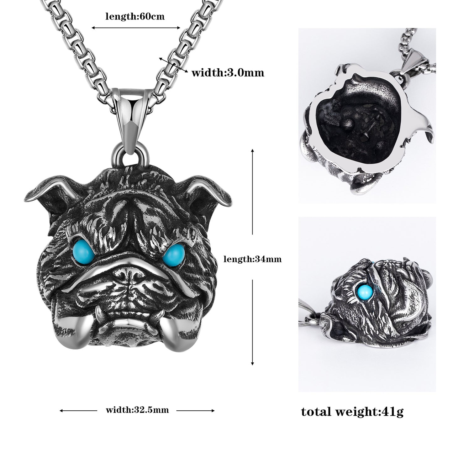 Steel Necklace – Statement Bulldog Pendant For Men Gift For Him Planderful Everyday Genie