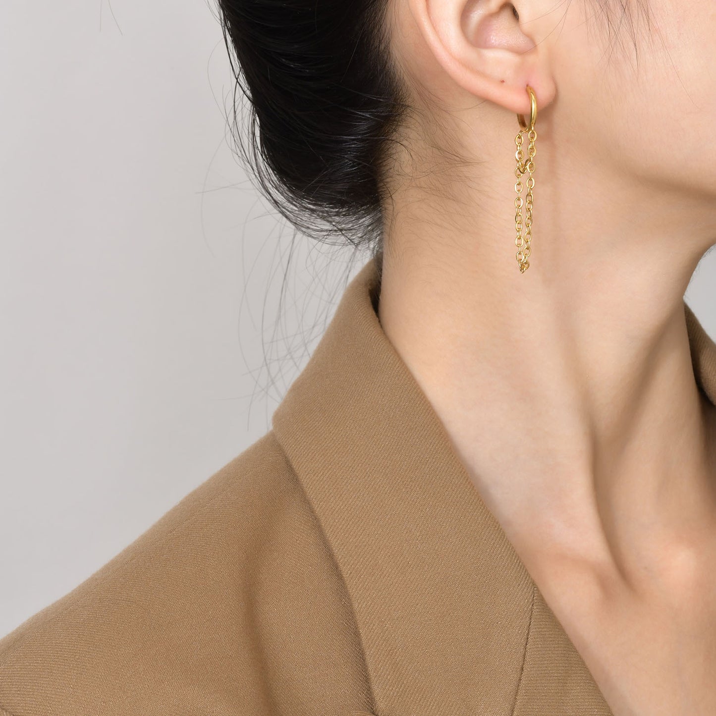 Titanium Steel Fashion Personality Earrings Ladies Chain Earrings