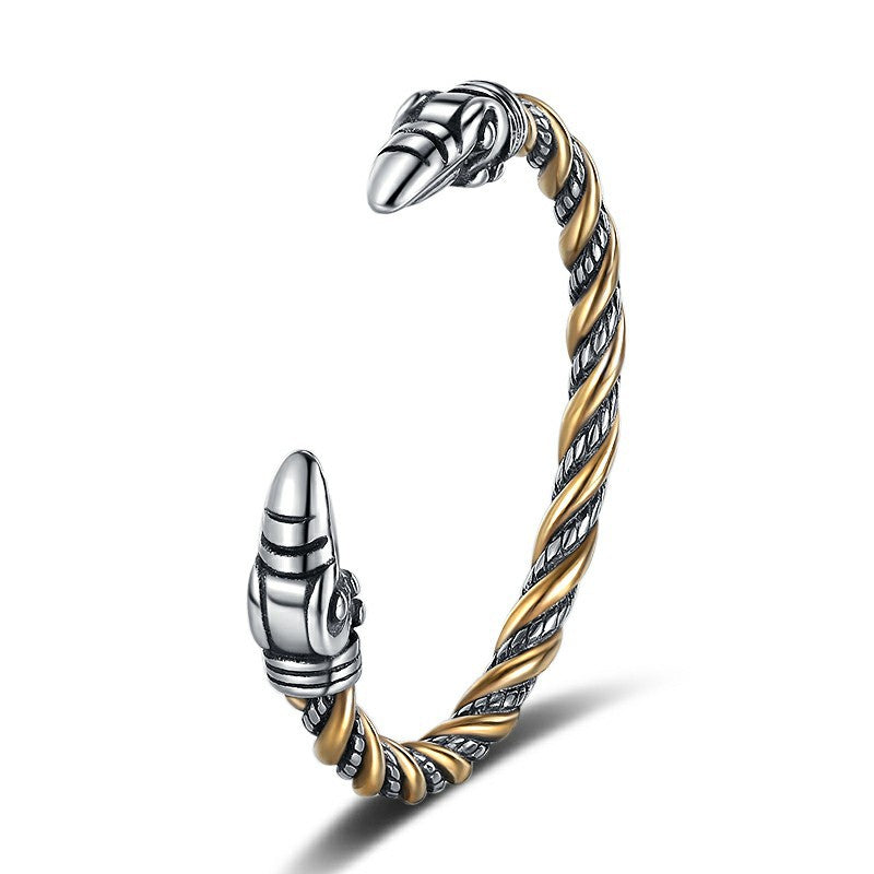 Steel Bracelet – Statement Nordic Odin Crow Head