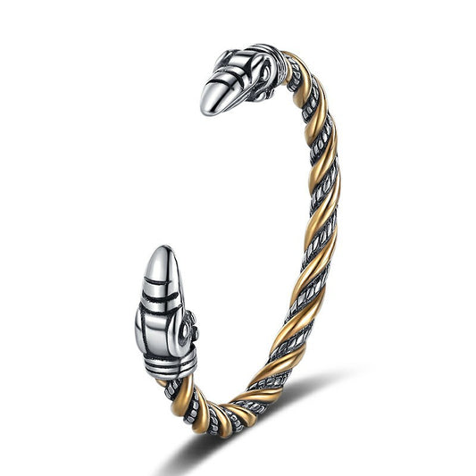 Steel Bracelet – Statement Nordic Odin Crow Head