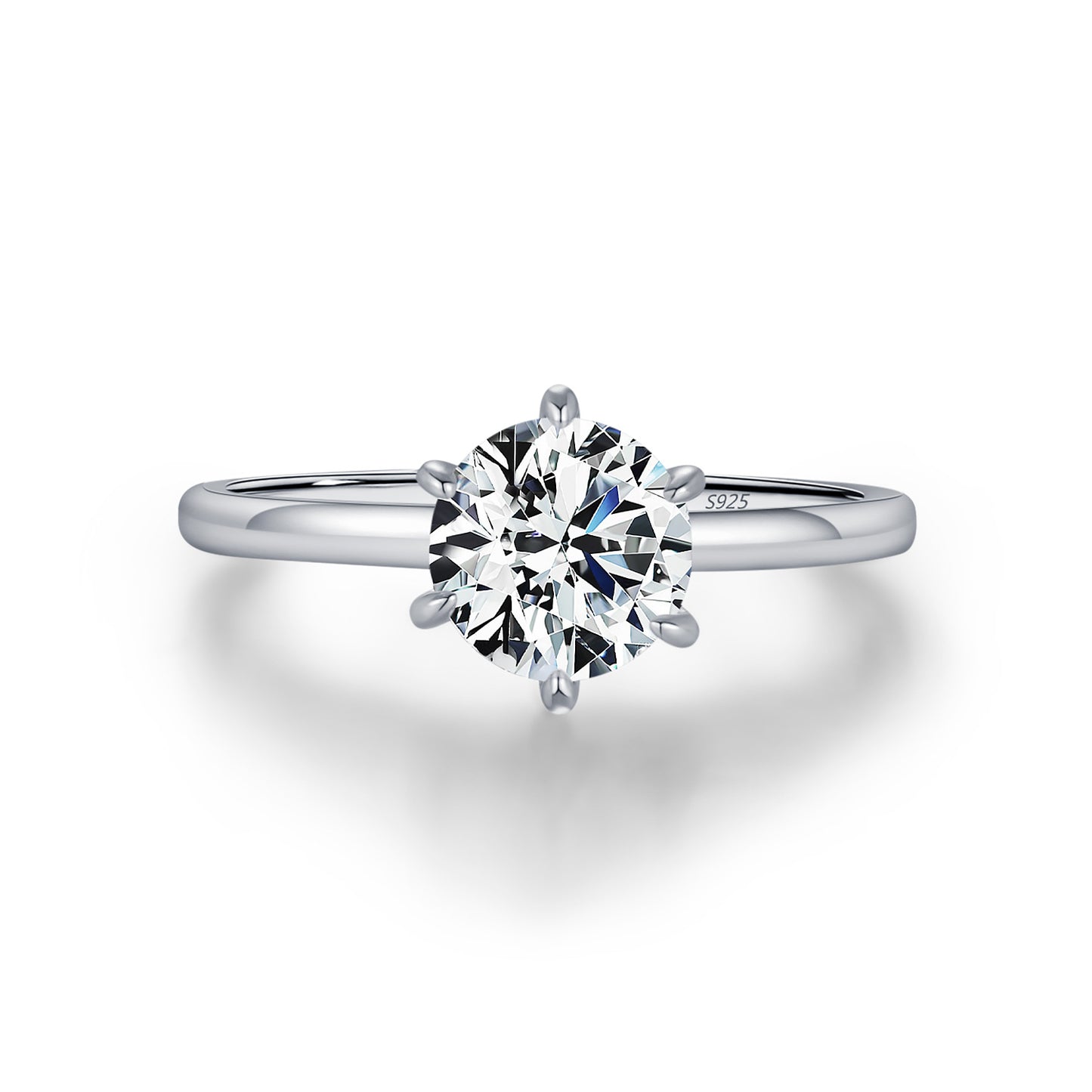 Planderful Moissanite Sparkling Ring – Delicate Shiny Design in Sterling Silver