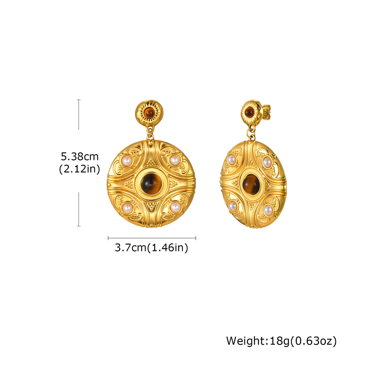 Stainless Steel Pearl Vintage Earrings