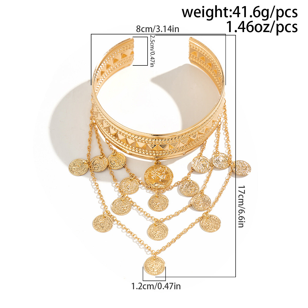 Denim Style Metal Co Fringed Arm Chain Ethnic Leaves Retro Arm Bracelet