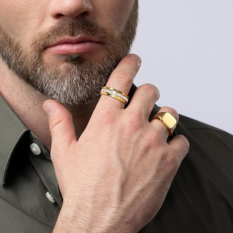 Planderful Everyday Genie Chain Titanium Steel Ring Rotating Unisex Couple Jewelry