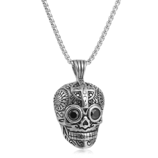 European And American Stainless Steel Skull Pendant Necklace