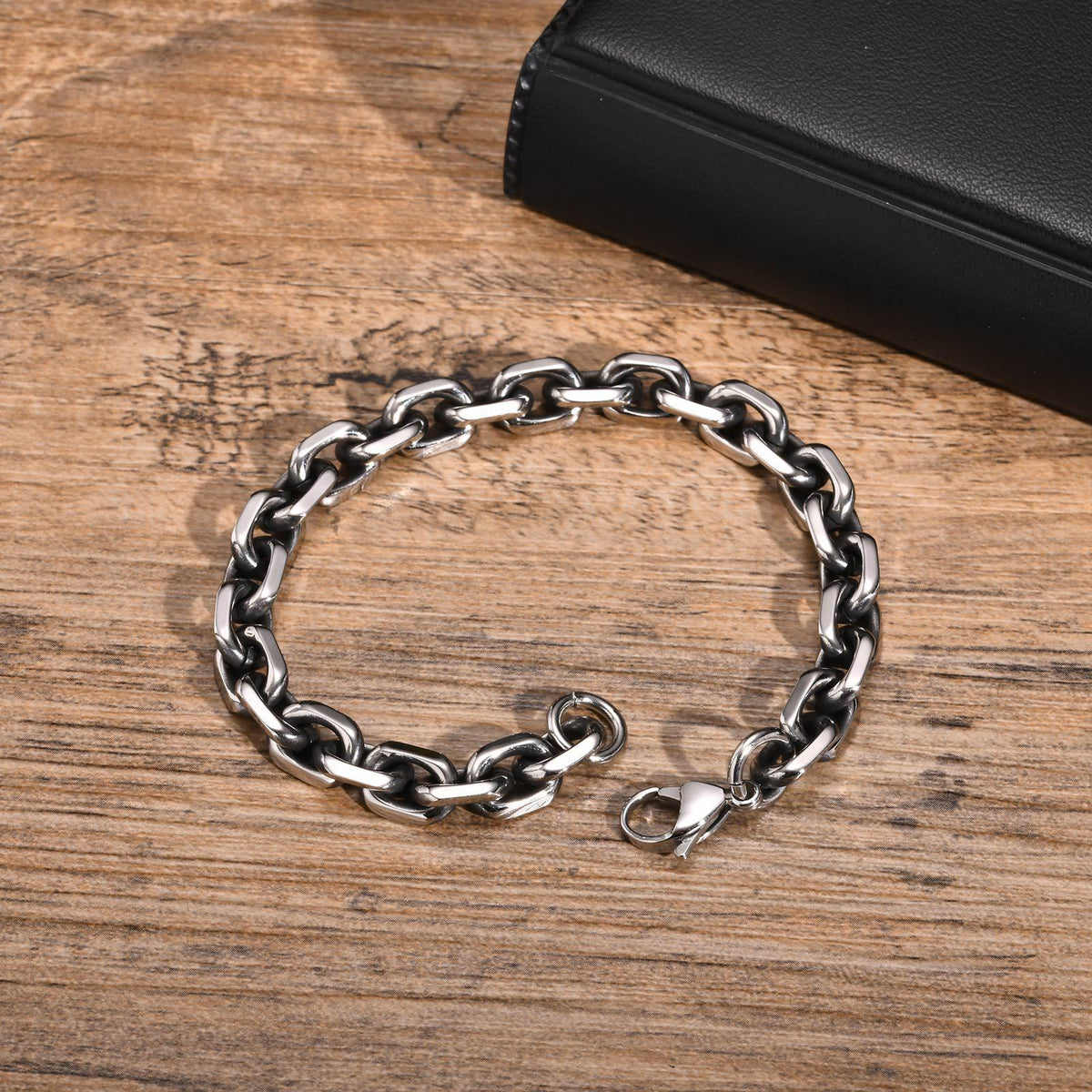 Corner Chain Thick Simple Stainless Steel Bracelet for Men