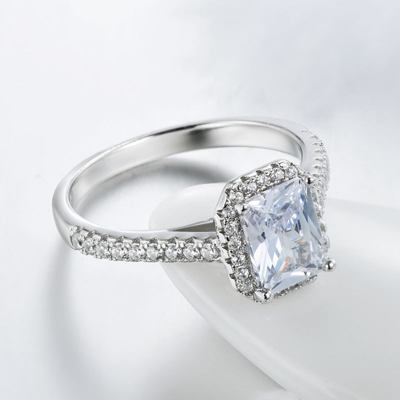 Rectangular Zircon Sterling Silver Ring - Everyday Genie Collection