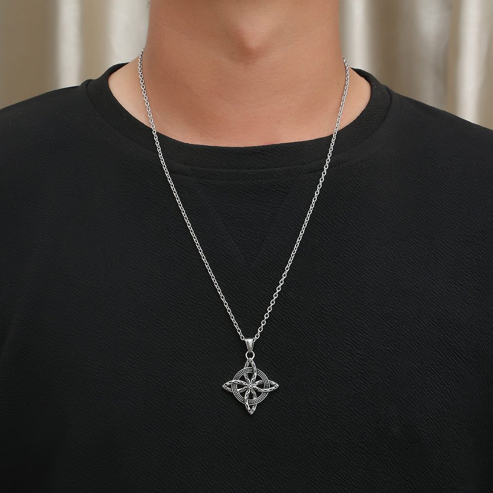 Cross-Border Titanium Steel Nordic Celtic Knot Necklace for Men