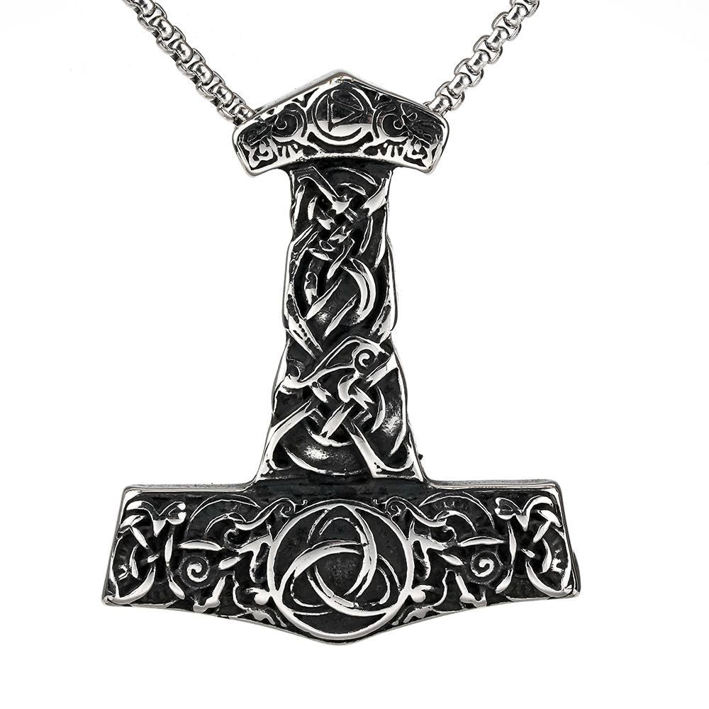 Nordic Viking Pendant Vintage Celtic Knot Men's Necklace