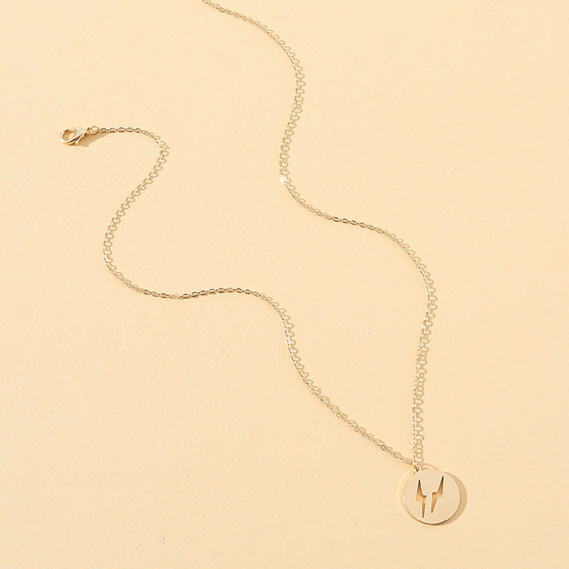 Luxurious Hip Hop Couple Pendant Necklace with Unique Personality Disk Design