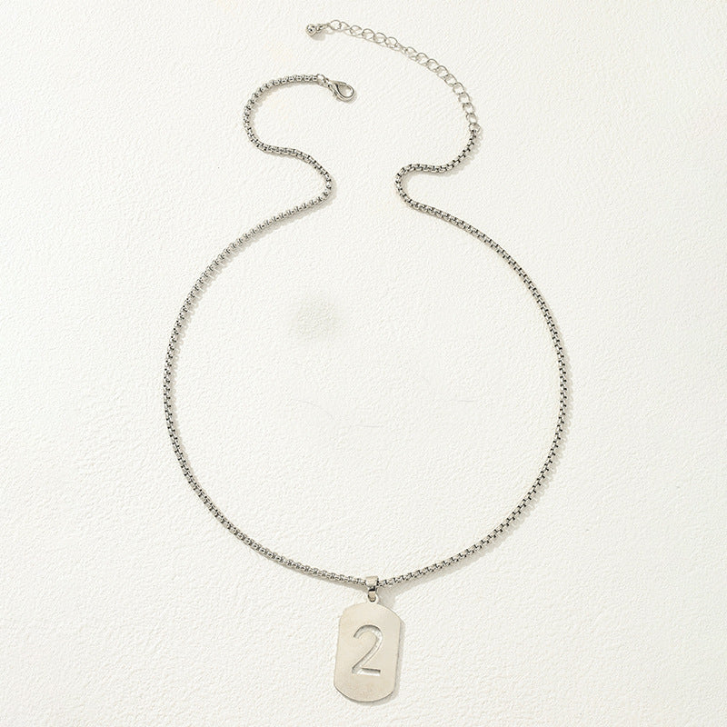 Hollow Digital Hang Tag Necklace - Vienna Verve Collection