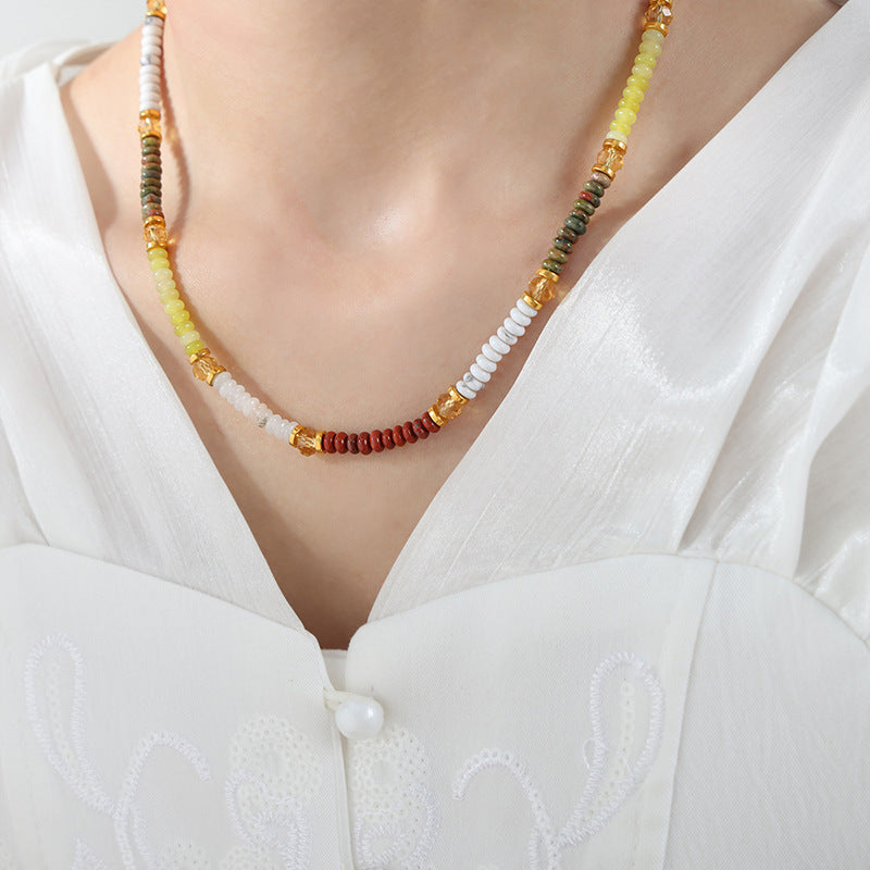 Retro Style Handcrafted Abacus Beaded Necklace for Women