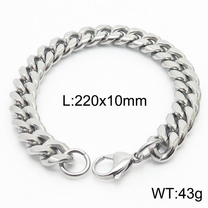Cool Men's Titanium Steel Does Not Fade Lobster Buckle Bracelet Girls Niche Bracelet A