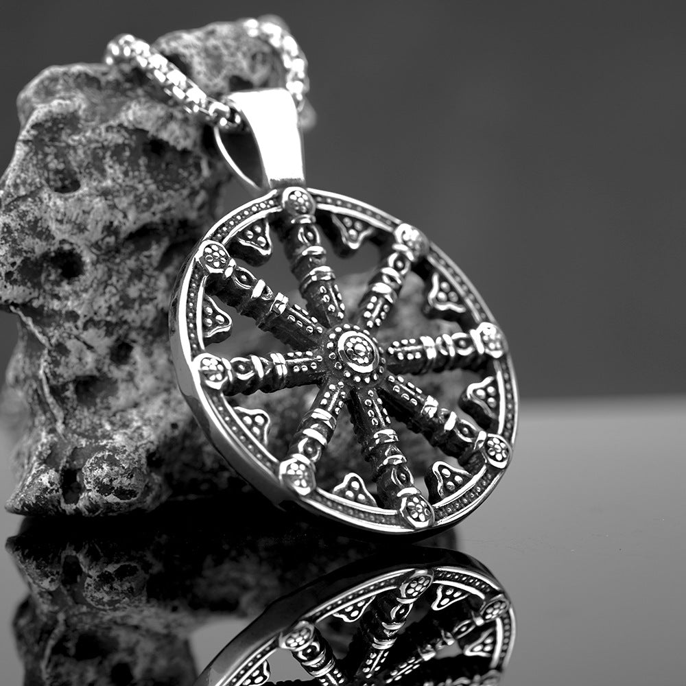 Retro Men's Jewelry Stainless Steel Nautical Compass Pendant