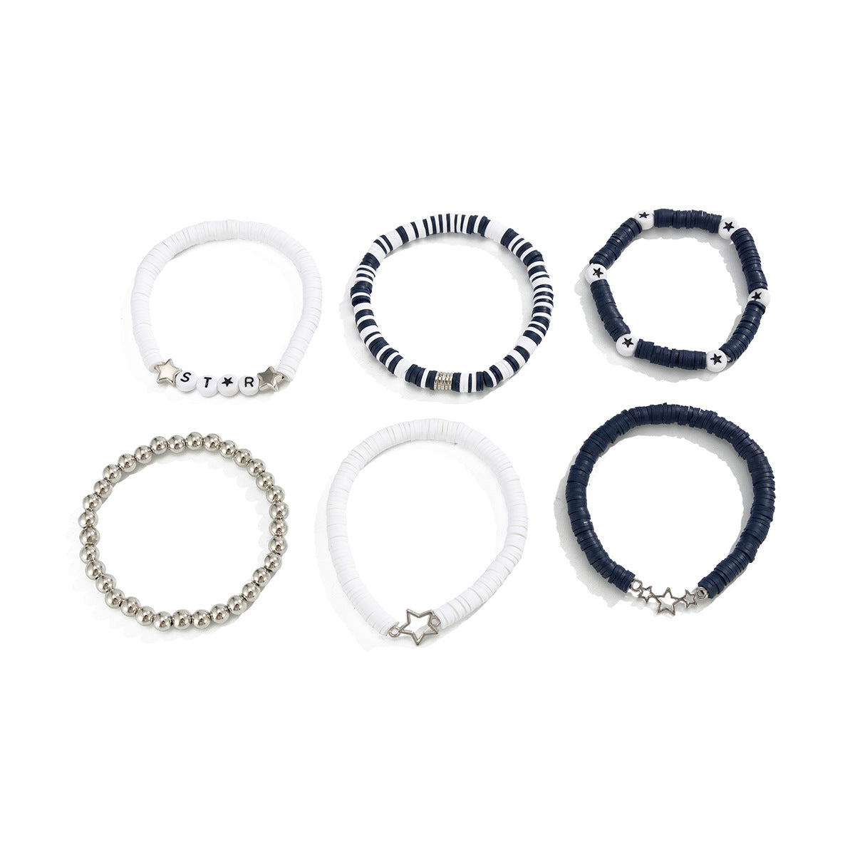 Planderful Vienna Verve Friendship Star Bracelet Set Stacking Elastic Beaded Jewelry For Women
