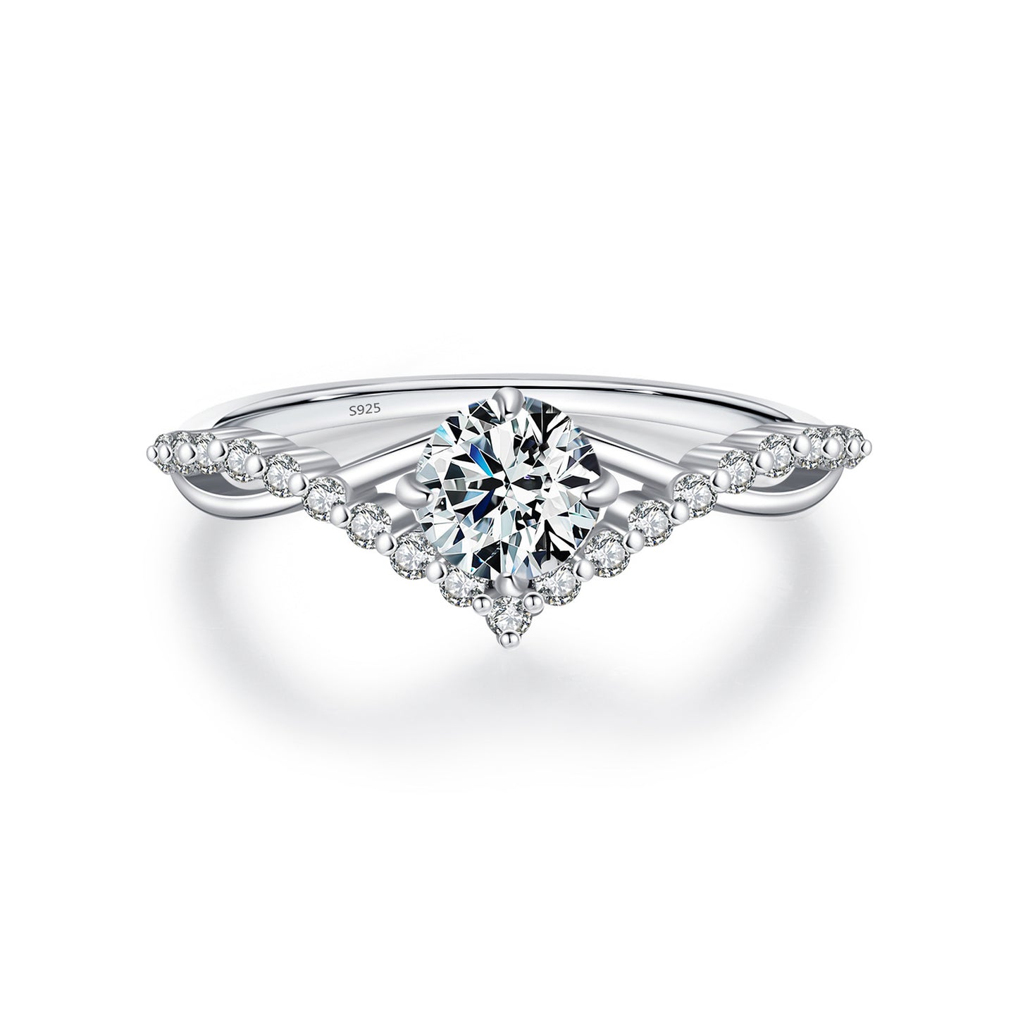 Planderful Moissanite Sparkling Ring – D Color 0.5 Carat Crown Design