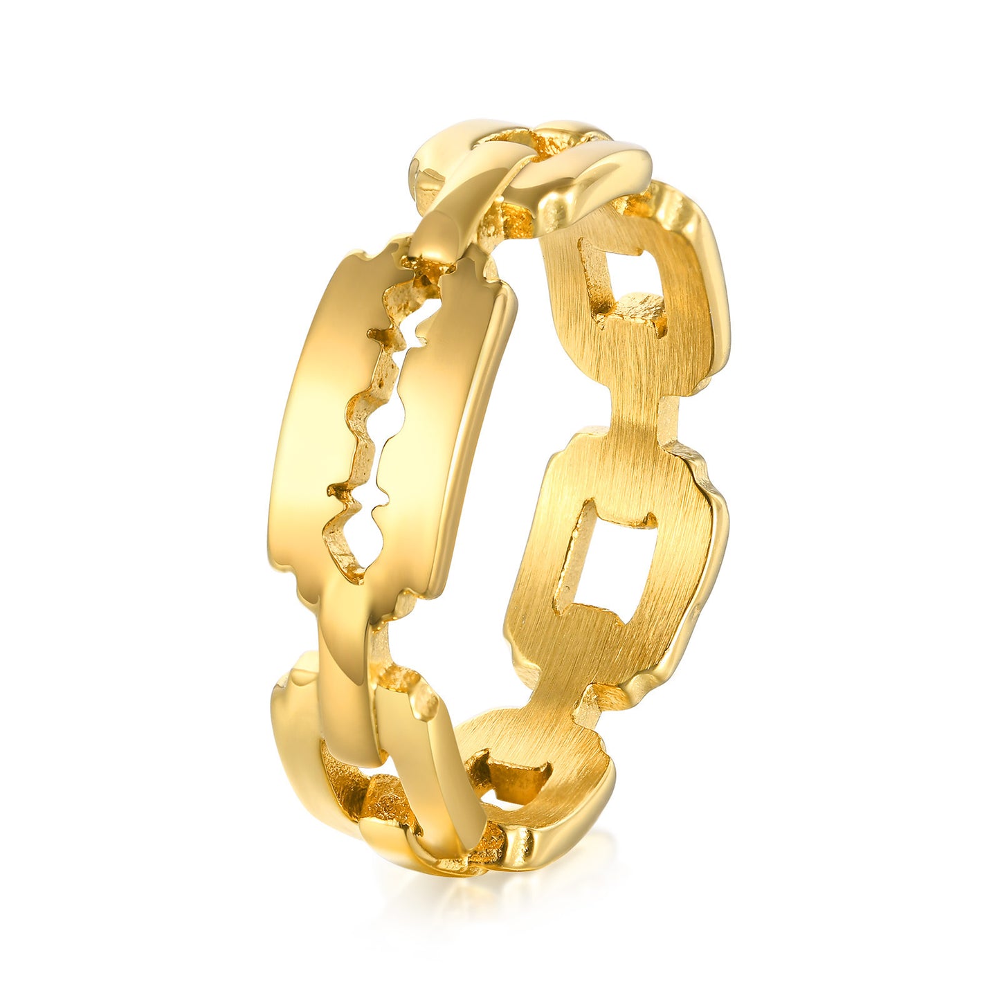 Stainless Steel Blade Personalized Chain Ring Female Jewelry