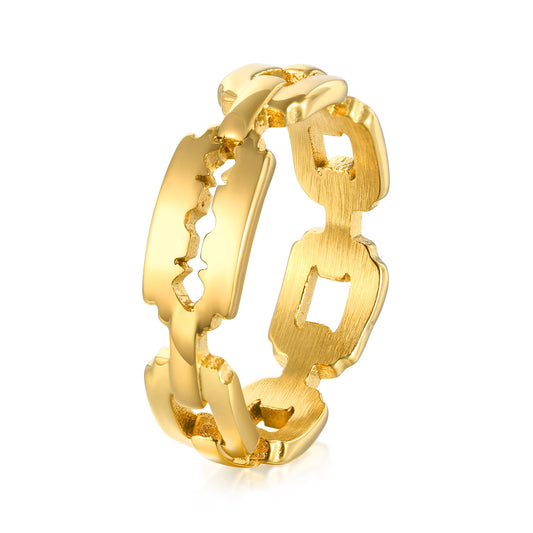 Stainless Steel Blade Personalized Chain Ring Female Jewelry