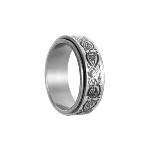 Rotating Dragon Pattern Titanium Steel Ring for Men - Cross-border Jewelry from Amazon Europe and America