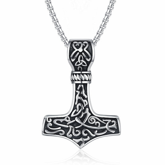 Stainless Steel Necklace – Vintage Nordic Rune
