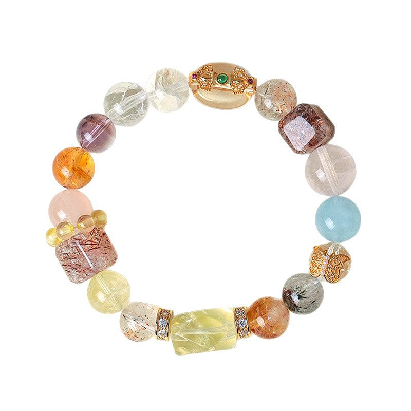 Aquamarine Amethyst Crystal Bracelet