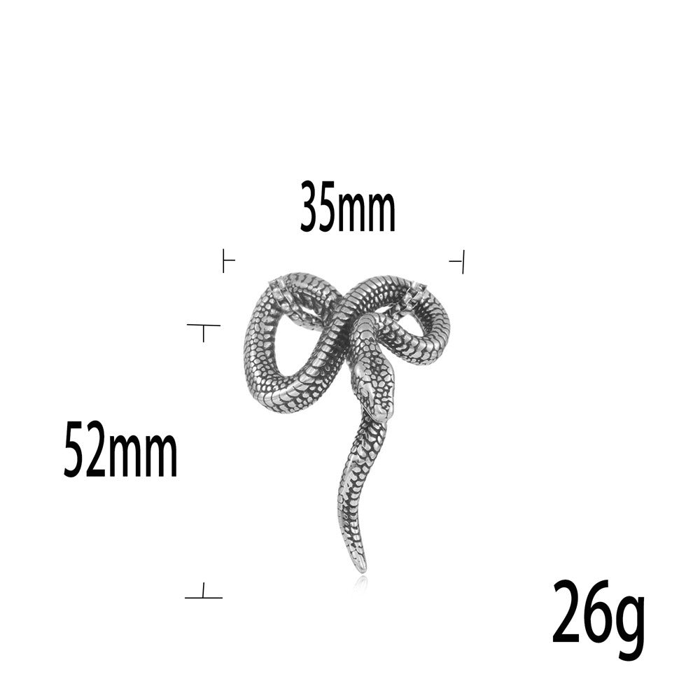 European And American Stainless Steel Snake Pendant Necklace