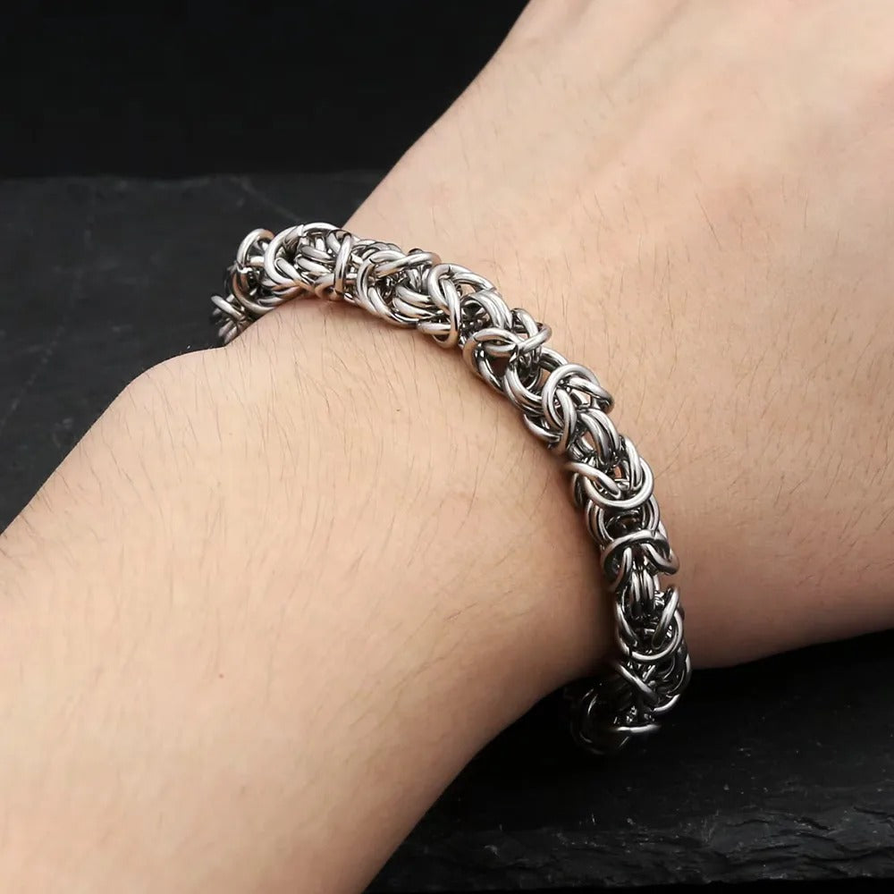 Vintage Byzantine Stainless Steel Men's Bracelet