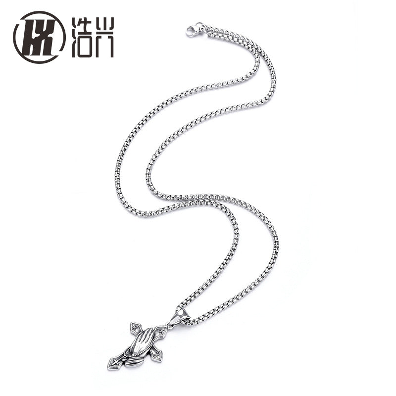 Vintage Stainless Steel Pendant Necklace