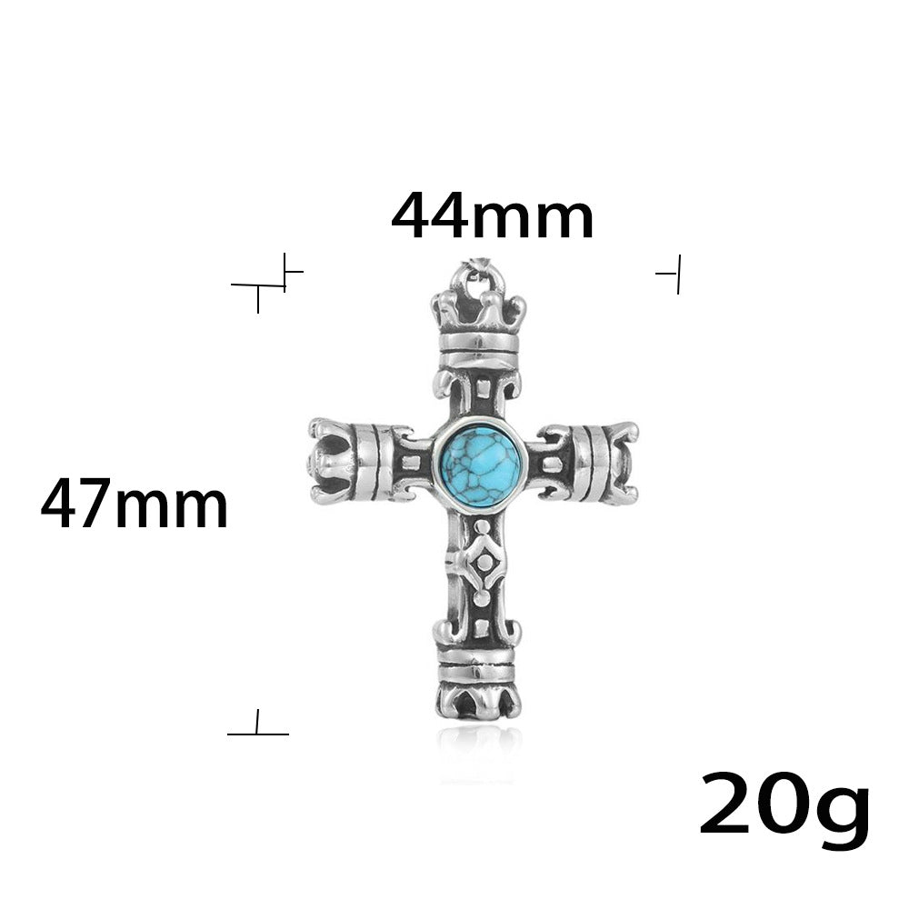European And American Stainless Steel Cross Eye Pendant