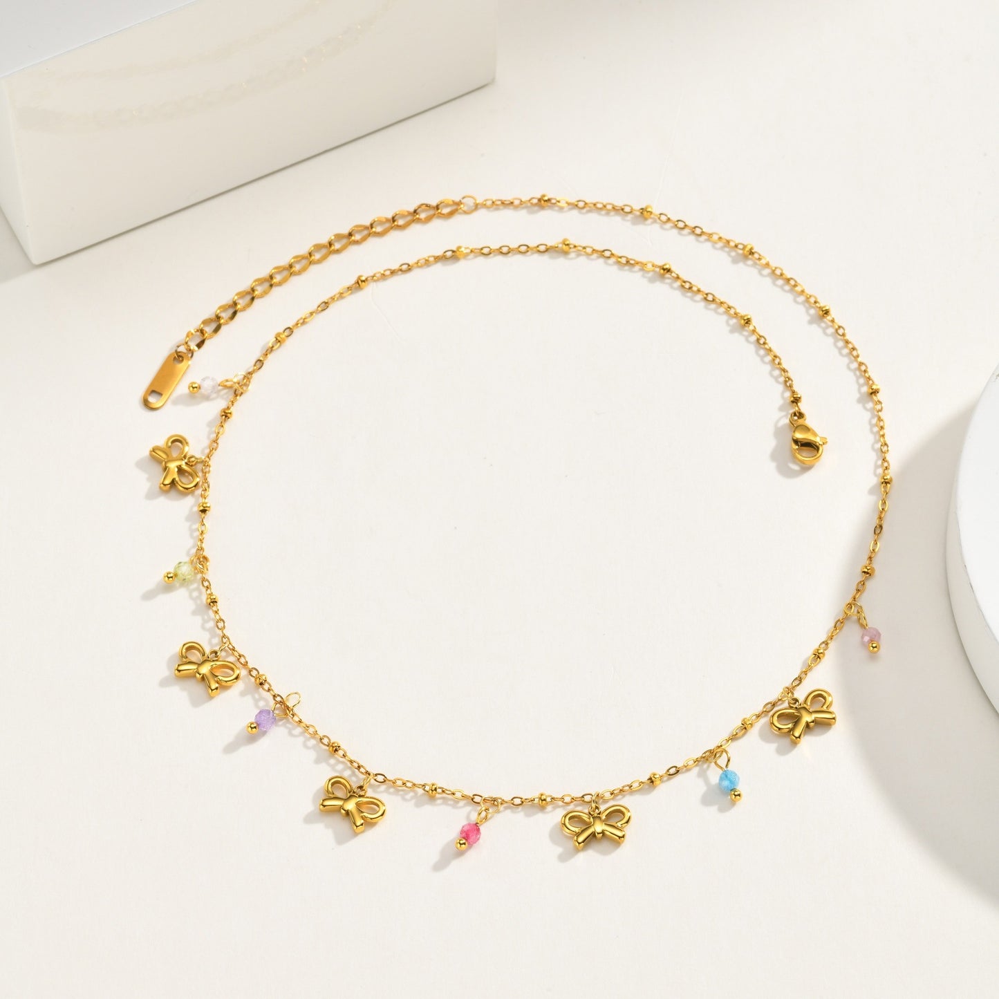 Women's Stainless Steel Horse Eye Zircon Wave Bead Necklace Stacked With Daily Gifts