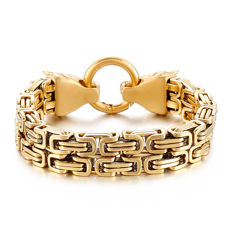 Double-Layer Emperor Chain – Trends Vacuum Electroplated Titanium Bracelet