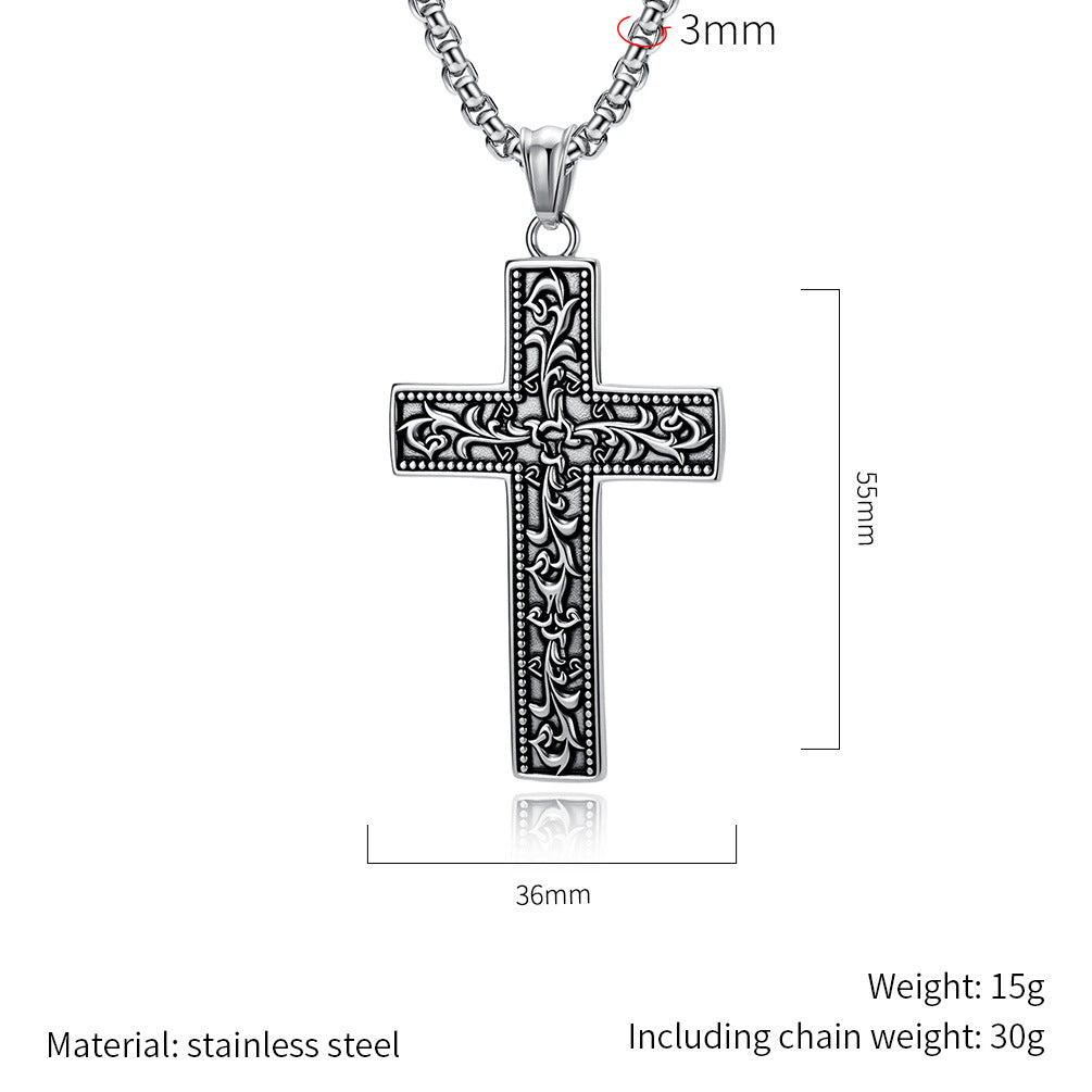Planderful Gothic Cross Necklace For Men And Women Retro Literary Pendant Unisex Protection Statement