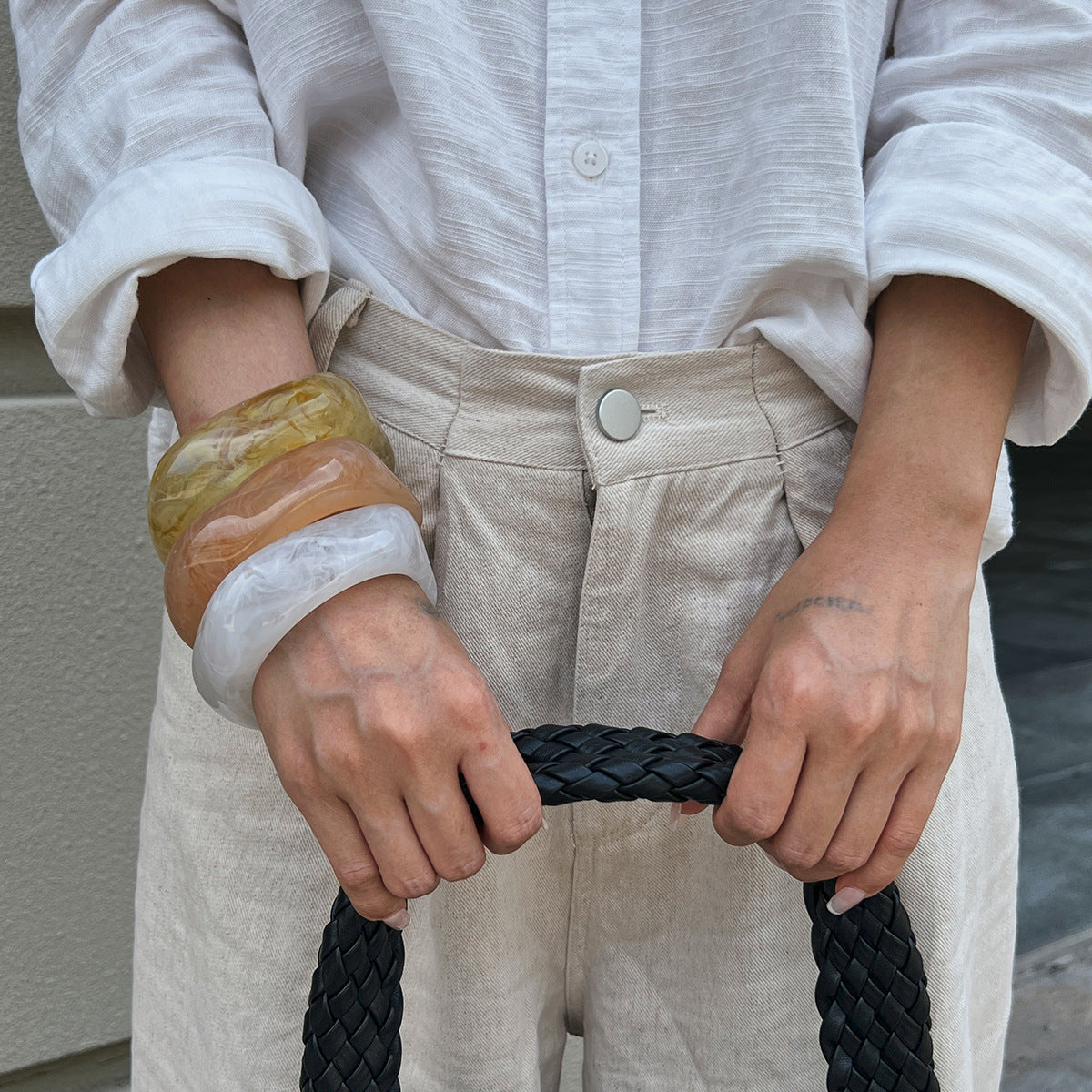Geometric Polygon Bracelet By Planderful Vienna Verve For Women Translucent Exaggerated Modern Statement Jewelry